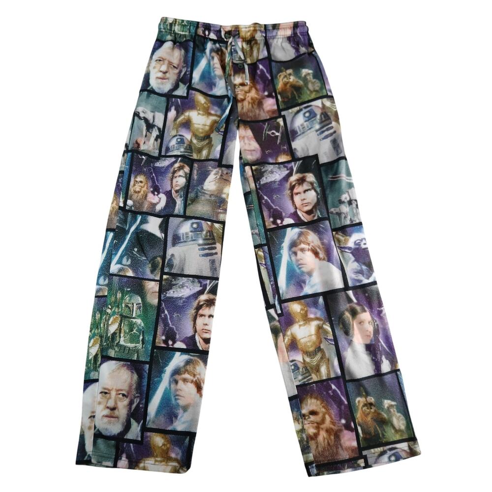 Star Wars Pajama Pants Mens Large Black Flannel Loungewear Lucas Film Disney